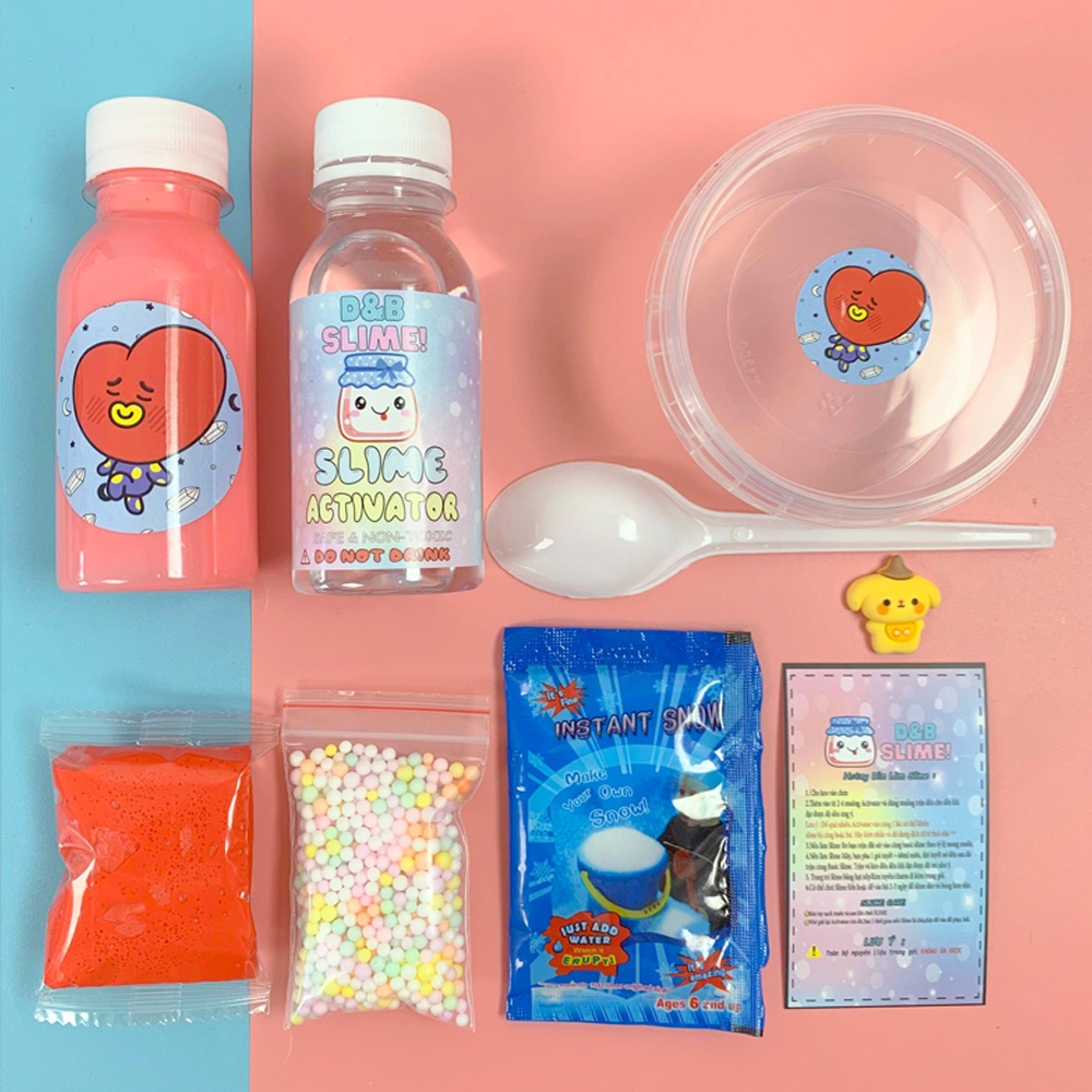 Bộ Kit Làm Slime B-T-S Theo Nhân Vật Yêu Thích - Nguyên Liệu đầy đủ làm Slime Bơ,Slime Mây,Slime Basic