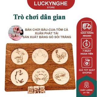 Trò chơi dân gian - bộ bầu cua tôm cá lắc bầu cua, boardgame, lô tô - đồ chơi trẻ em bfun