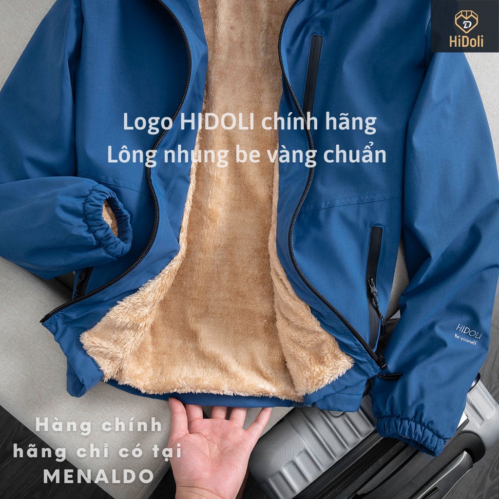 Áo Gió Tráng Bạc Lót Lông Nhung Chống Nước Hidoli - Hàng Chính Hãng Menaldo
