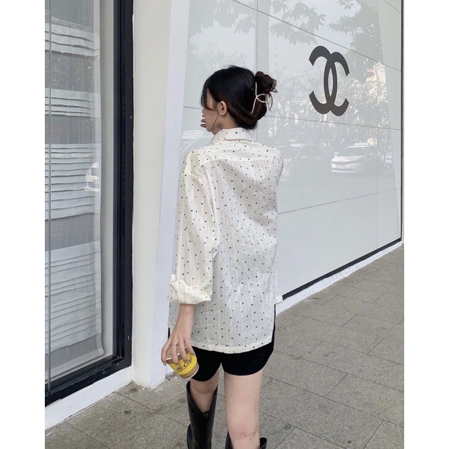 Áo sơmi chấm bi Tubycatu