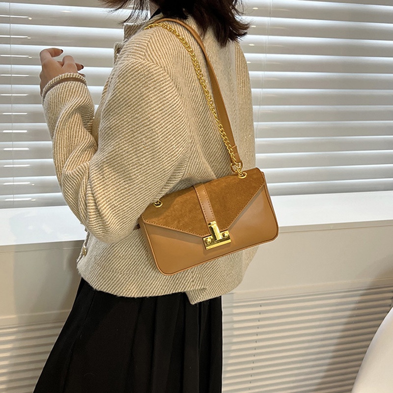 Túi Đeo Chéo Hình Vuông Nhỏ Màu Đen Phong Cách retro Cho Nữ