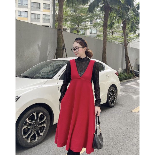 Đầm yếm nhung xuất Nhật
