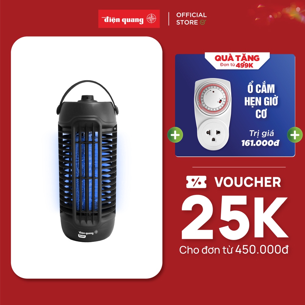 Đèn bắt muỗi Điện Quang ĐQ EML08 BL - Diệt muỗi tự động theo 360 độ, công suất 6W, phạm vi hoạt động dưới 20m2