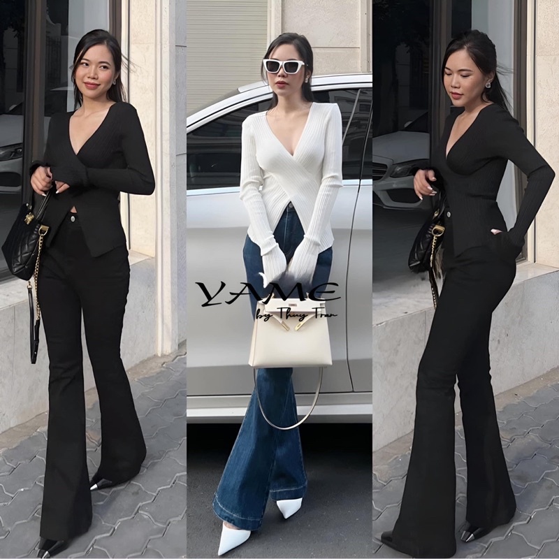 (100% hình thật do shop chụp) {YAME BY THUY TRAN} ÁO THUN LEN TĂM TAY DÀI (A14)