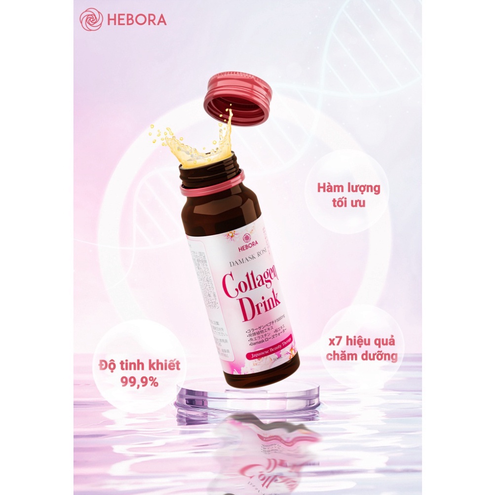 [Hebora Chính Hãng] Nước Uống Hebora Collagen Drink 50ml Set 10 Lọ