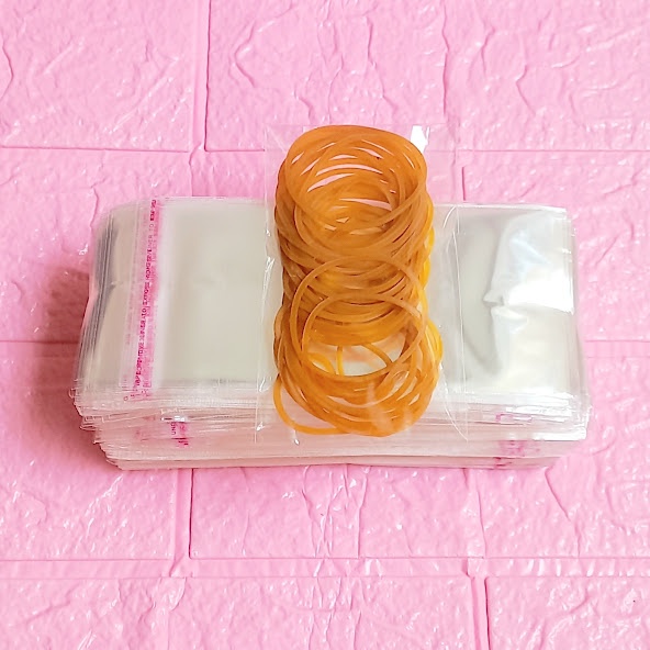 100g  Túi Opp dán mép 6x10cm  - Túi nilon băng keo dán miệng