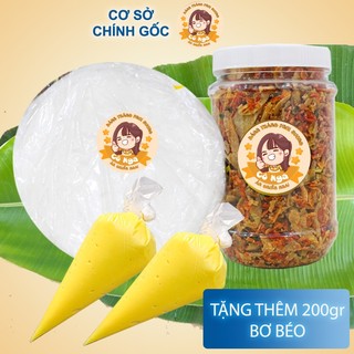 Bánh tráng phơi sương Cô Nga 300gr muối ruốc hành phi 200gr tặng kèm bơ bịch