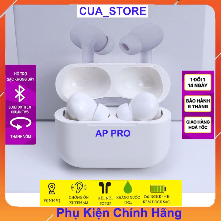 Tai Nghe Không Dây Bluetooth AP Pro Cao Cấp,chống tiếng ồn, âm thanh không gian cực chất