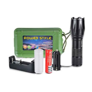 Đèn pin t6 police 3 chế độ siêu sáng có zoom kèm dây sạc tiện lợi
