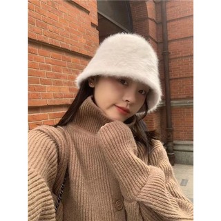Mũ nón lông thỏ vành nhỏ bucket hottrend- ne94