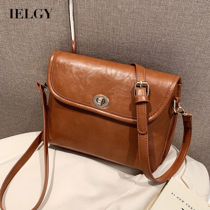 Túi Đeo Chéo Hình Vuông Nhỏ Màu Nâu Phong Cách retro Đơn Giản Cho Nữ