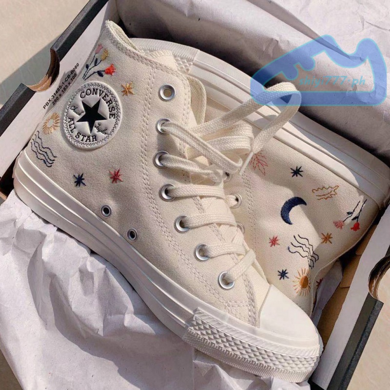 Giày Thể Thao CONVERSE CHUCK TAYLOR ALL STAR Thêu Họa Tiết Phong Cách Cổ Điển 1970s