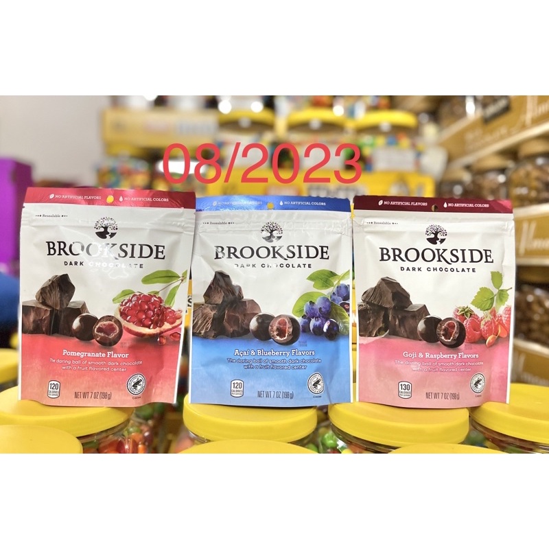(Hàng Mỹ)Sale off Socola BrookSide nhân trái cây bịch 198g
