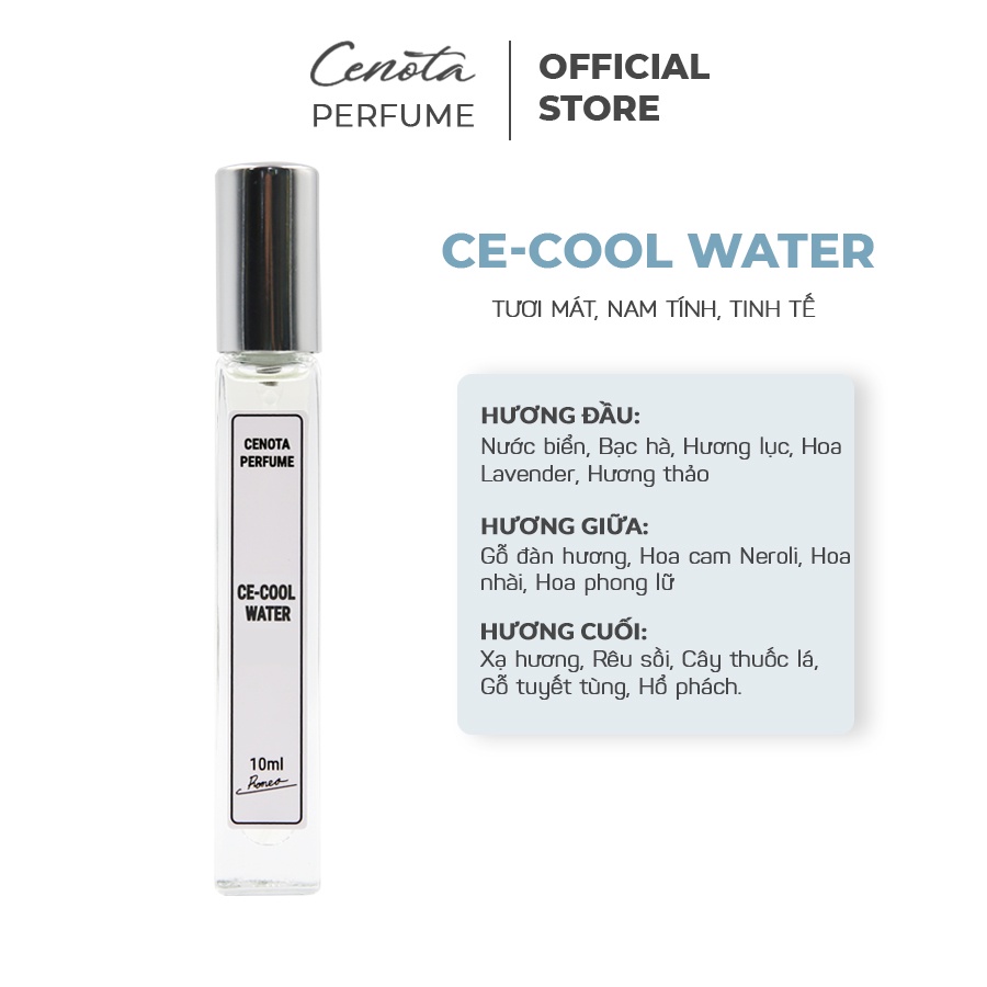 Tinh Dầu Nước Hoa Cenota -Cool Water 10ml, Tươi Mát, Nam Tính, TinhTế