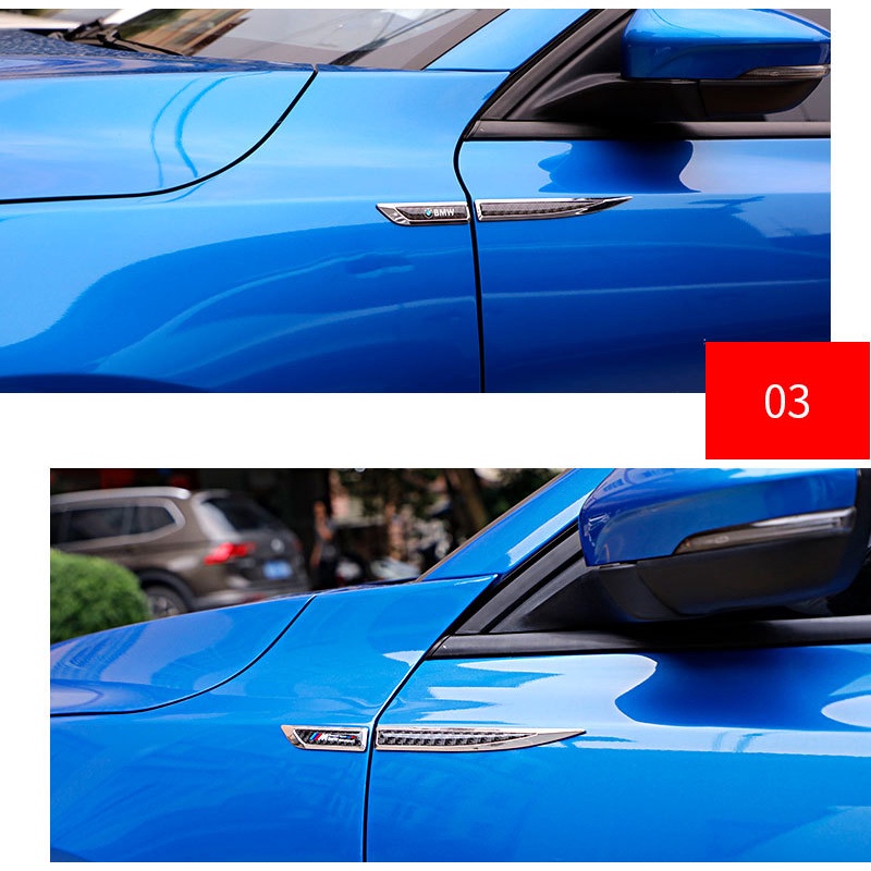 FENDER Bộ 4 Miếng Dán Sợi Carbon Trang Trí Lỗ Thông Khí Thân Xe Hơi BMW M X1 X3 X5 F10 F01 F11 F20 F30 E34 E36 E87 E39