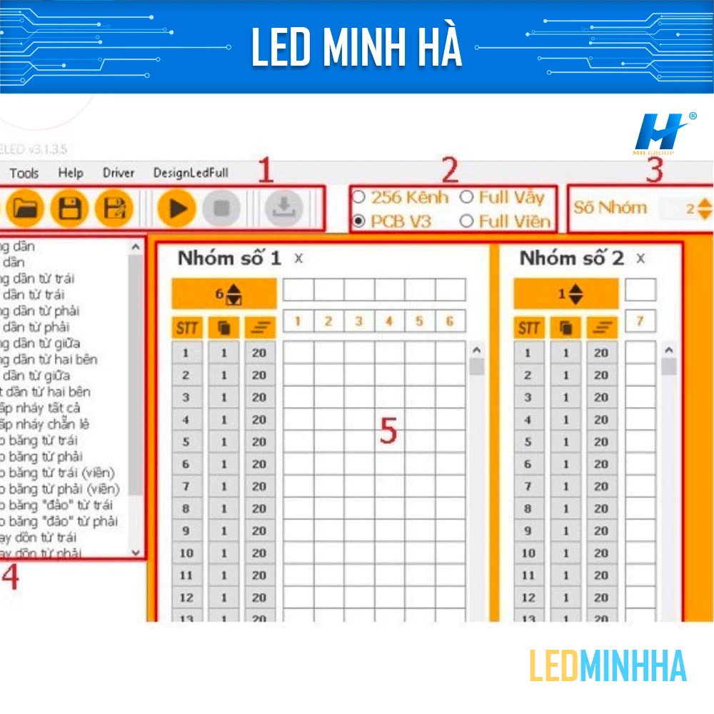 Mạch điều khiển led vẫy 8 kênh 30A, mạch led vẫy, mạch điều khiển led RGB