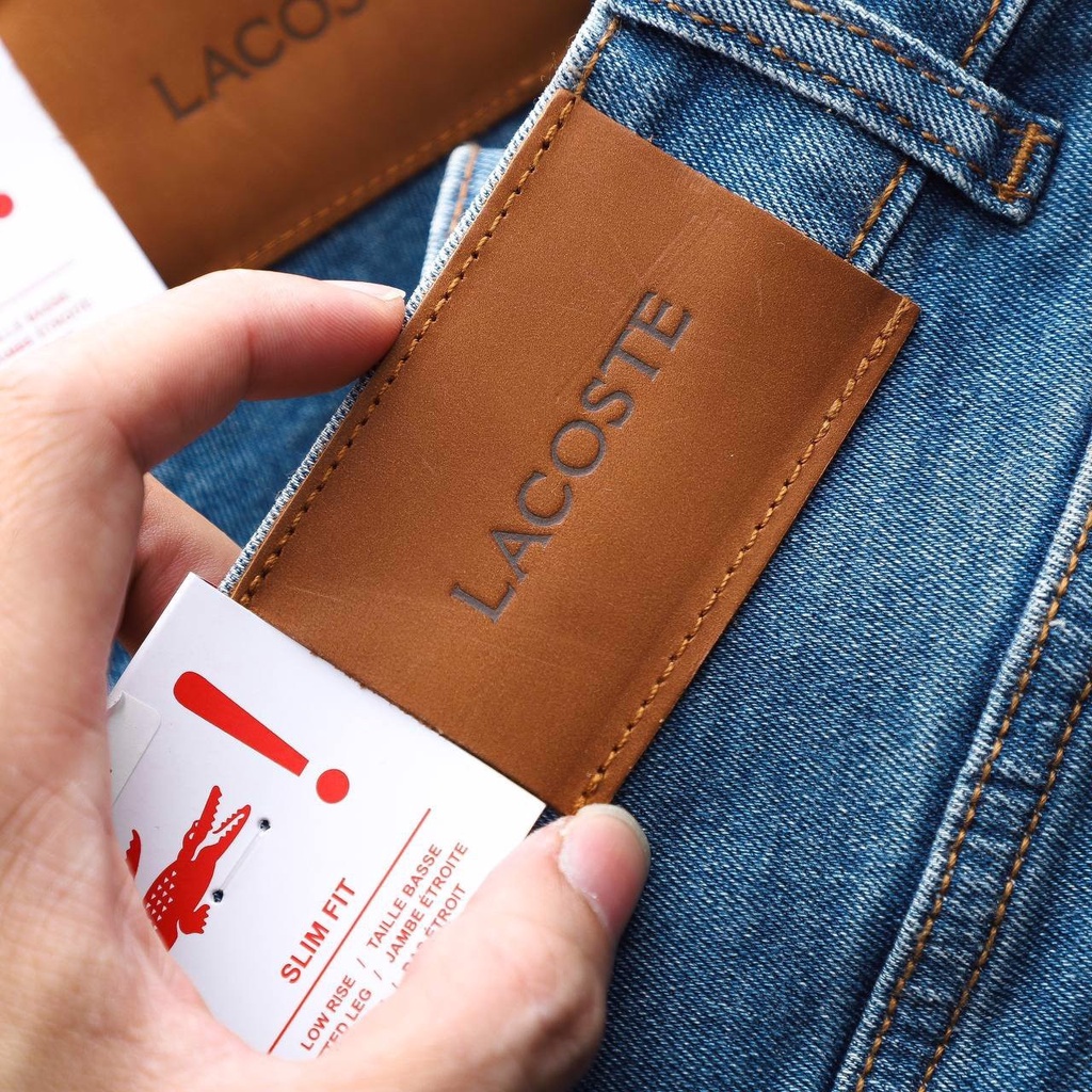 Quần Jean Nam LACOSTE LIVE Màu Xanh Basic 2023 Form SlimFit Mềm Mịn Co Giãn Hàng Xuất Xịn Có Big Size
