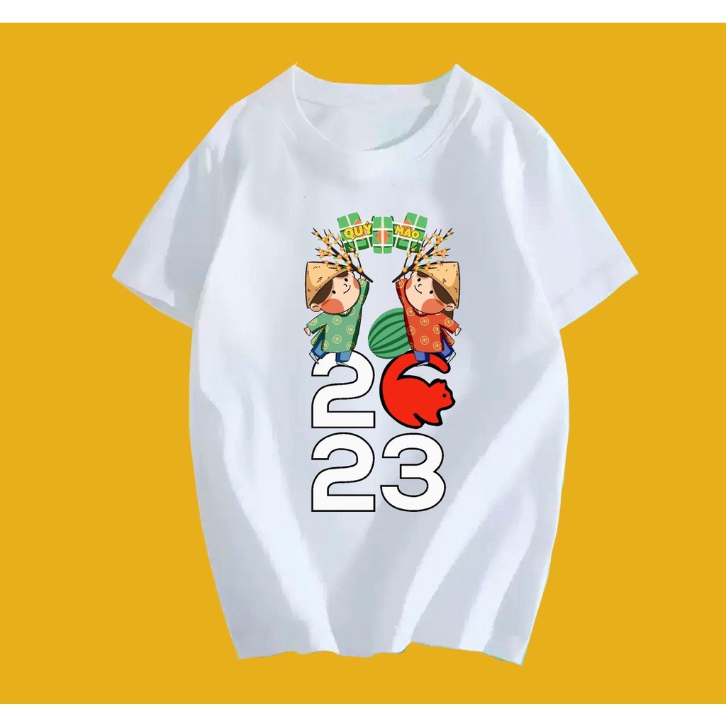 Áo thun Tết gia đình hội nhóm cặp đôi phông unisex nam nữ thun cotton dày dặn SGY437-39 SGSTORE1