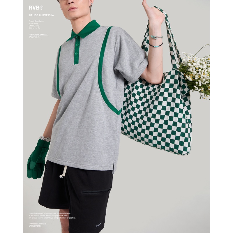 Áo POLO RANVERBAE CALICO Xanh