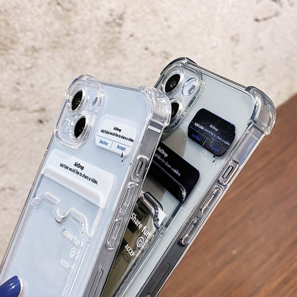 Ốp Điện Thoại TPU Mềm Trong Suốt Chống Sốc Chống Bụi Có Ngăn Đựng Thẻ Đơn Giản Cho IPhone 11 12 13 14 Pro Max 14 Plus