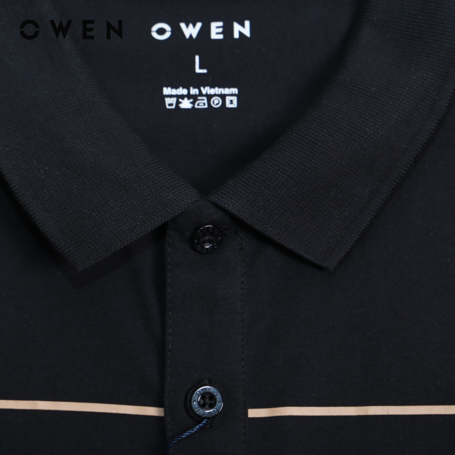 OWEN - Áo polo Ngắn tay Nam Owen Bodyfit Đen - APV231384