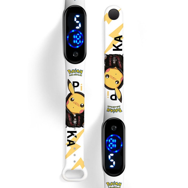 Mới Đồng Hồ Điện Tử Dây Silicon Hình pikachu Cho Bé