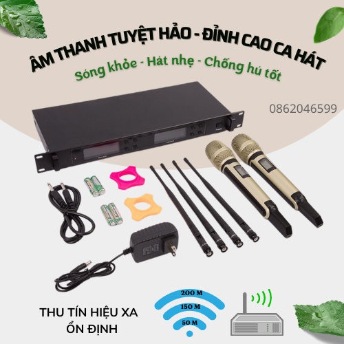 Bộ micro không dây kèm đầu thu cao cấp KAW-K9000 - Công nghệ âm thanh chân thực-BẢO HÀNH CHÍNH HÃNG