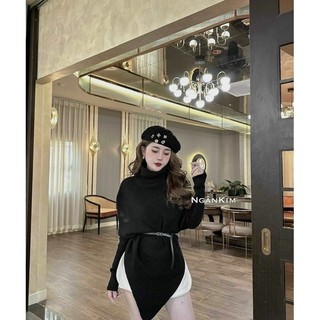 Áo len tay cánh dơi cổ lọ
