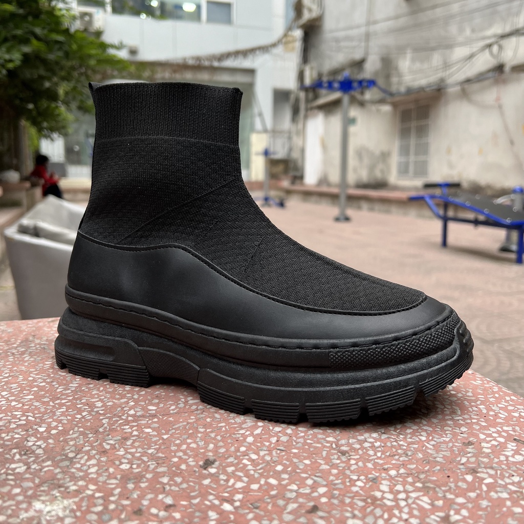 Siêu Phẩm Sneaker phối da vải len tăm co giãn độc quyền Boots & More mã 6816