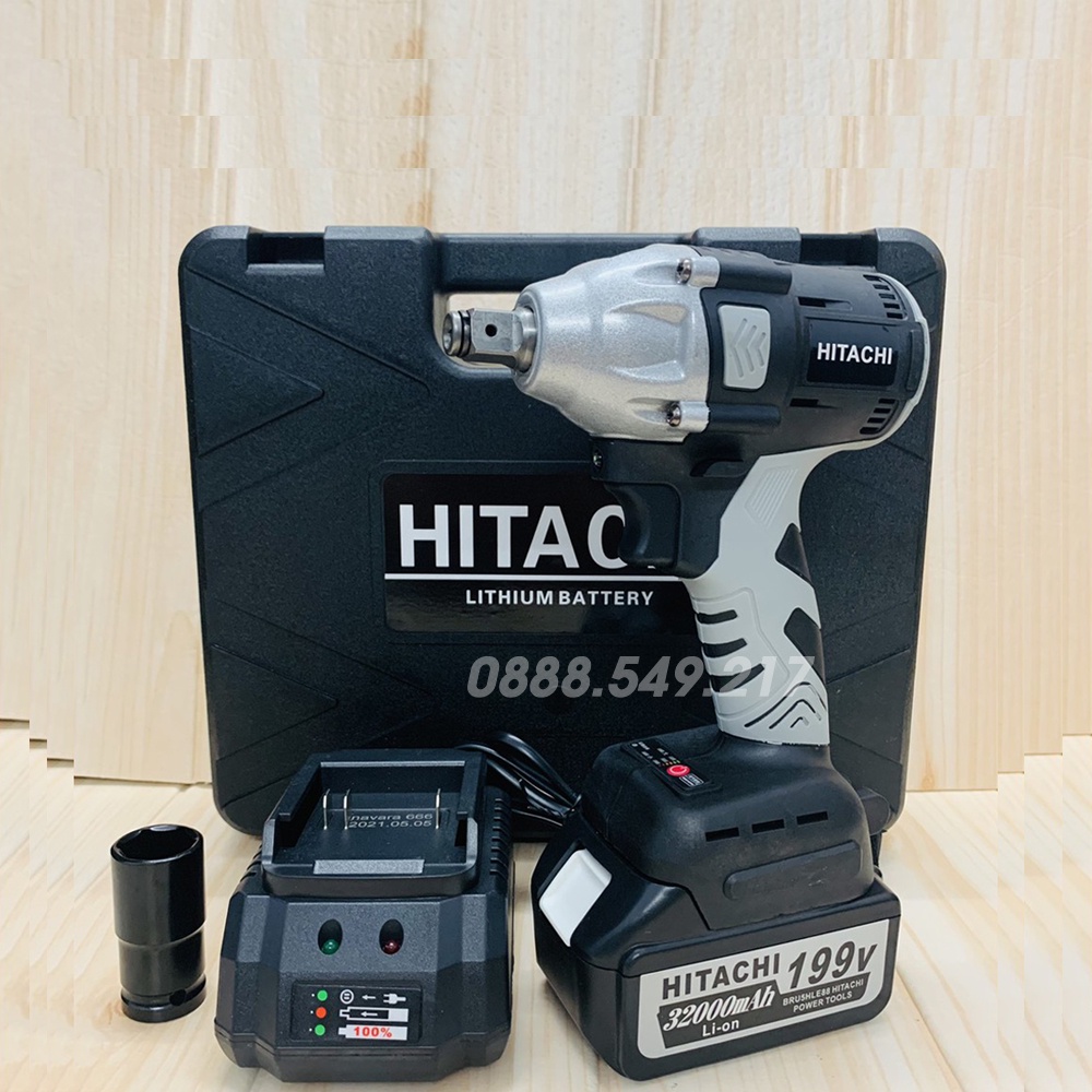 Máy Siết Bulong 199V Siêu Khỏe Hàng Lõi Đồng - Máy Bắn Bulong Hitachi Chuyên Dụng Khoan Siết Vít