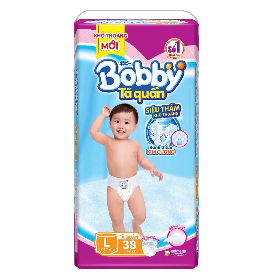 Tã quần Bobby Size L 38 Miếng