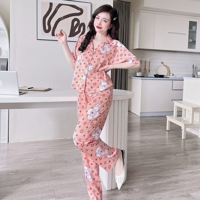 [Mã BMLT30 giảm đến 30K đơn 299K] Đồ Bộ Nữ Pijama SOJJUN Sét Mặc Nhà Quần Dài Tay Ngắn Lụa Xước Tô Châu Cao Cấp 40-62kg