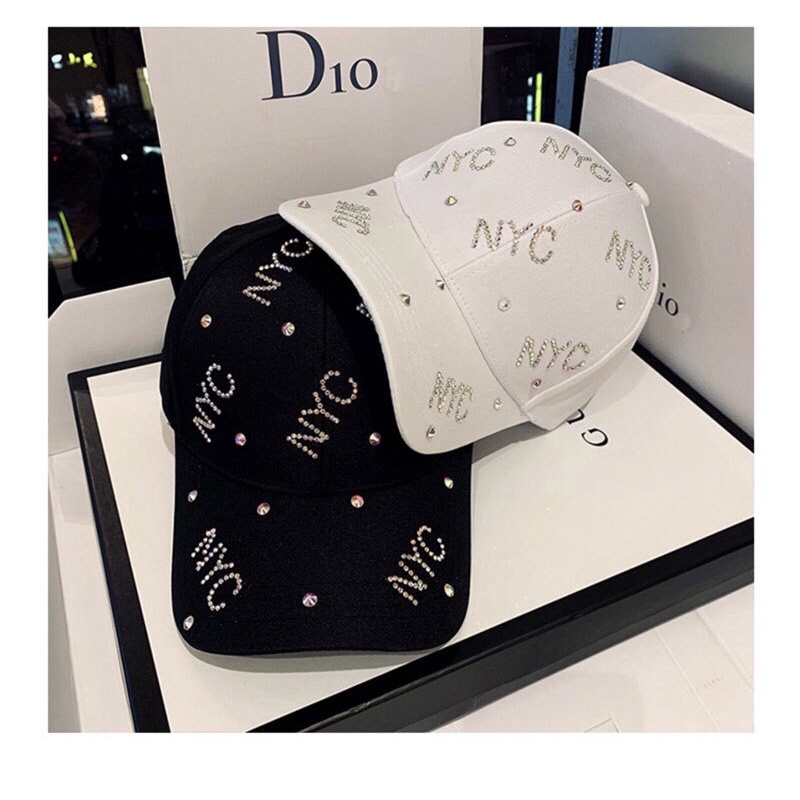 MŨ LƯỠI CHAI N.Y.C ĐÍNH ĐÁ MÀU SÁNG LONG LANH