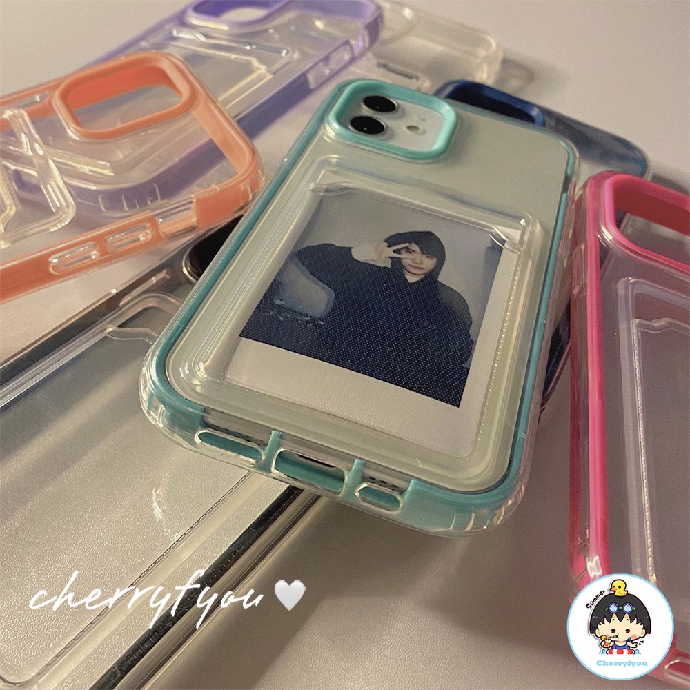 Ốp Điện Thoại TPU Mềm Trong Suốt Chống Sốc Có Ngăn Đựng Thẻ Cho IPhone 12 11 14 13 Pro X Xs Max XR 8 7 Plus