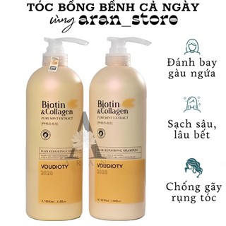 Cặp Dầu gội xả Biotin Collagen vàng 1000ml