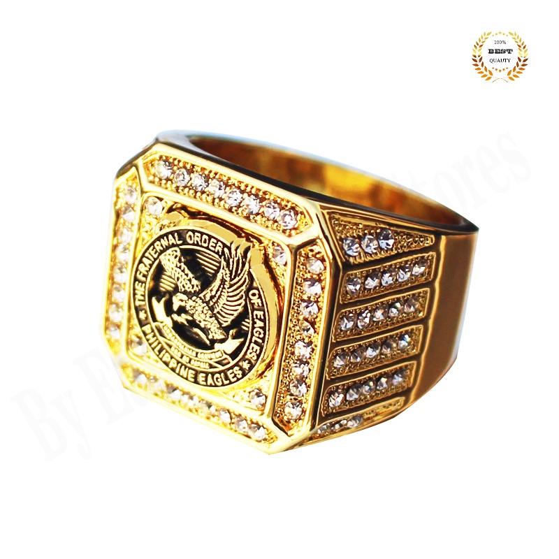 Nhẫn kim cương nam mạ vàng 18K thật