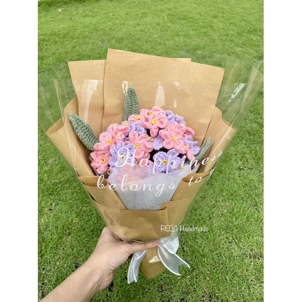 HOA LƯU LY bằng len Handmade hoa Forget-me-not siêu xinh tặng sinh nhật lễ 14/2, 8/3, 20/10 người yêu