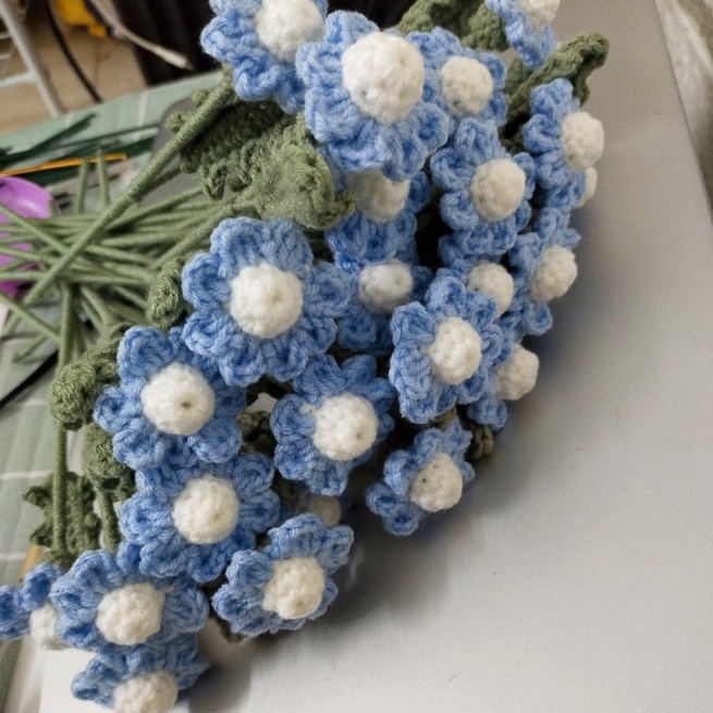 Bó hoa cúc daisy dệt kim 20 bông ngọt ngào handmade móc tay chất lệu len milk cotton làm quà tặng, decor trang trí nhà