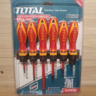Bộ tuốc nơ vít cách điện 1000v 6 chi tiết total thtis566
