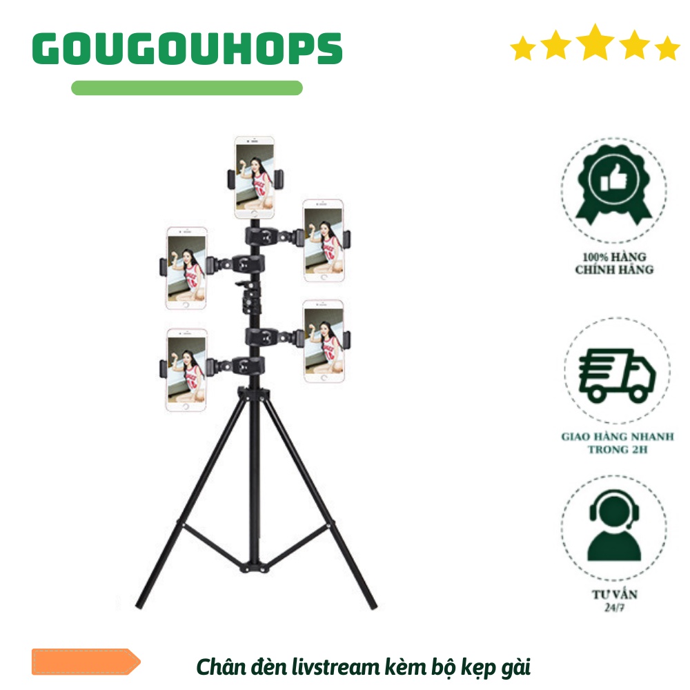 Giá đỡ kẹp điện thoại gắn vào tripod hỗ trợ livestream,live quay phim nhiều máy cùng lúc [chính hãng]