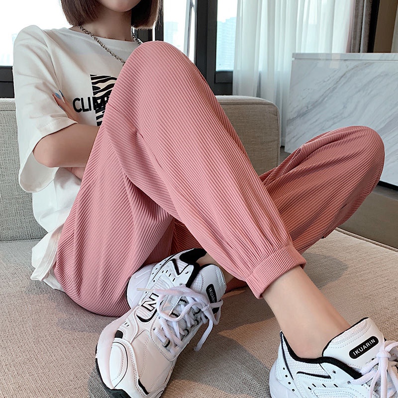 Quần Harem Lưng Cao Dáng Rộng Chất Liệu Lụa Mỏng Cao Cấp Thời Trang Cho Nữ