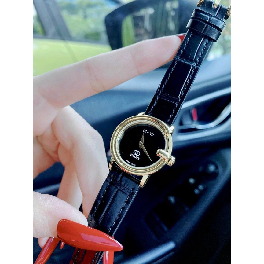 ĐỒNG HỒ NỮ GUCCI LADY WATCH BLACK - Khung thép - máy quazt- 28mm -BẢO HÀNH 24 tháng