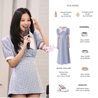 [SẴN ĐẦM DÀI EO 78] Đầm hoa nhí cổ bẻ giống Jennie Blackpink và Jessica Jung