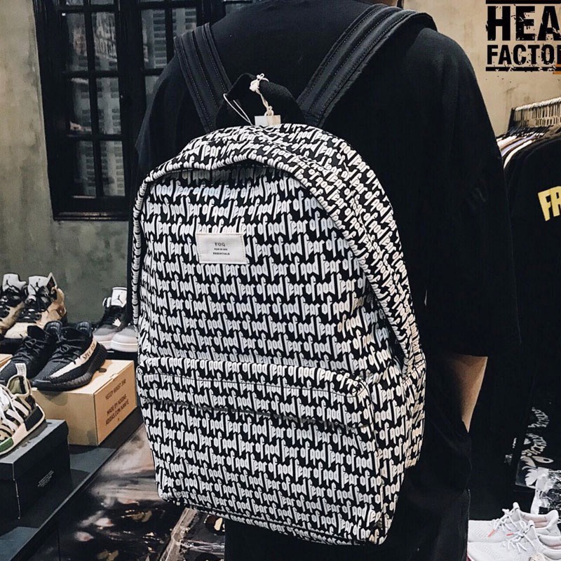 Balo Đi Học In Chữ LOGO Kanye Phong Cách Đường Phố Cá Tính