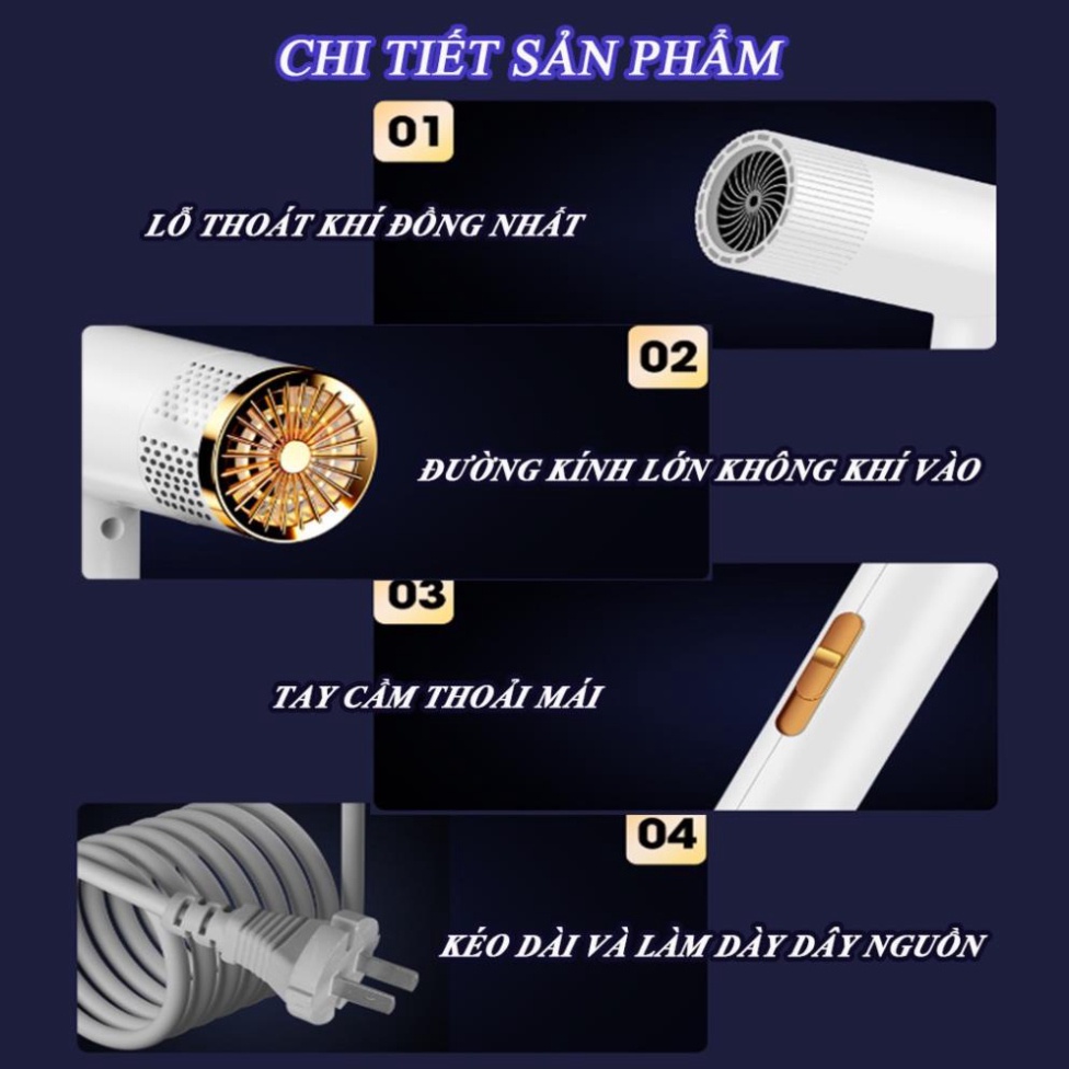 Máy sấy tóc 2 chiều nóng lạnh công suất lớn Concept, máy sấy tóc ion âm, chăm sóc tóc mềm mượt-CN29