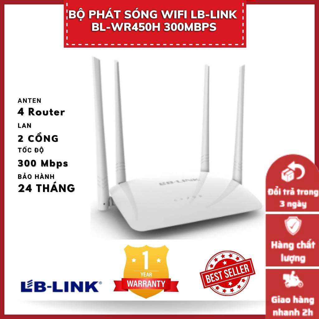 [ Chính hãng] Bộ phát sóng wifi LB-LINK BL-WR450H 300Mbps - Sóng cực khỏe - 4 router - Bảo hành 24 tháng