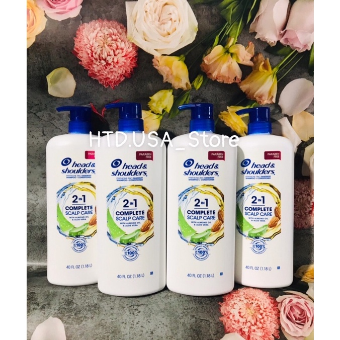 (Mẫu Mới 2022)Dầu gội - xả 2 in 1 hạnh nhân, nha đam Head & Shoulders Complete Scalp Care 1.18l