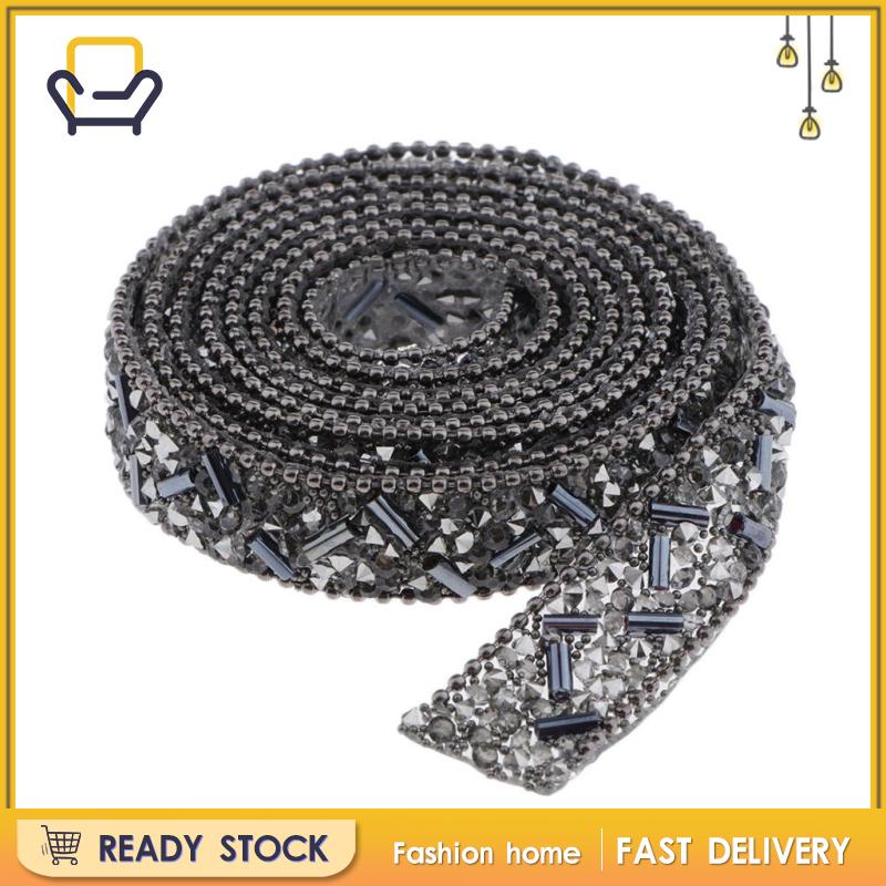 Cuộn Ruy Băng Đính Pha Lê Trang Trí Quần Áo Màu Vàng 1yd