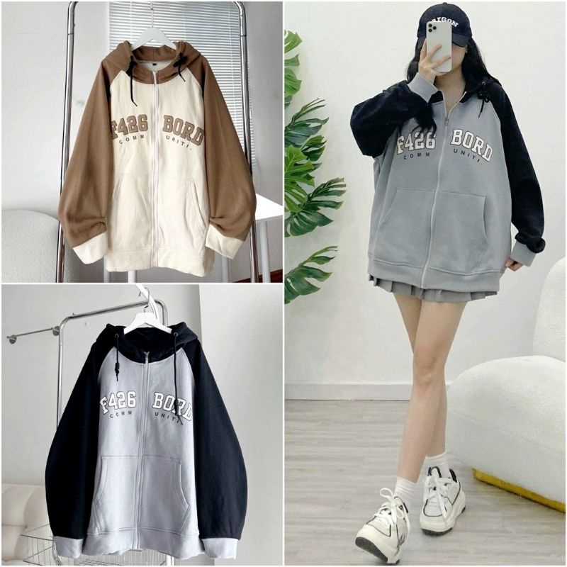 ÁO KHOÁC NỈ HOODIE KHÓA KÉO Nam Nữ NÓN 2 LỚP DÀY DẶN F426