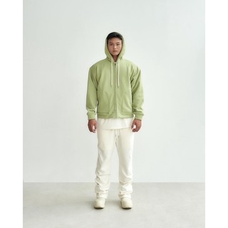 Áo khoac Hoodie zip chất liệu nỉ bông màu Matcha kiểu dáng unisex nam nữ